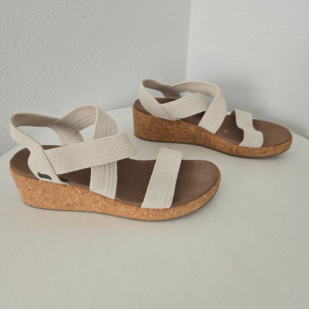 Skechers Arch Fit Beverlee Love Stays White Wedges Slingback Sandals Size 10 - Picture 5 of 10
